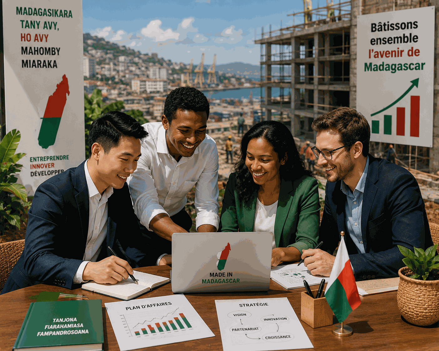 Illustration de deéveloppement de Madagascar avec les des entrepreneur international